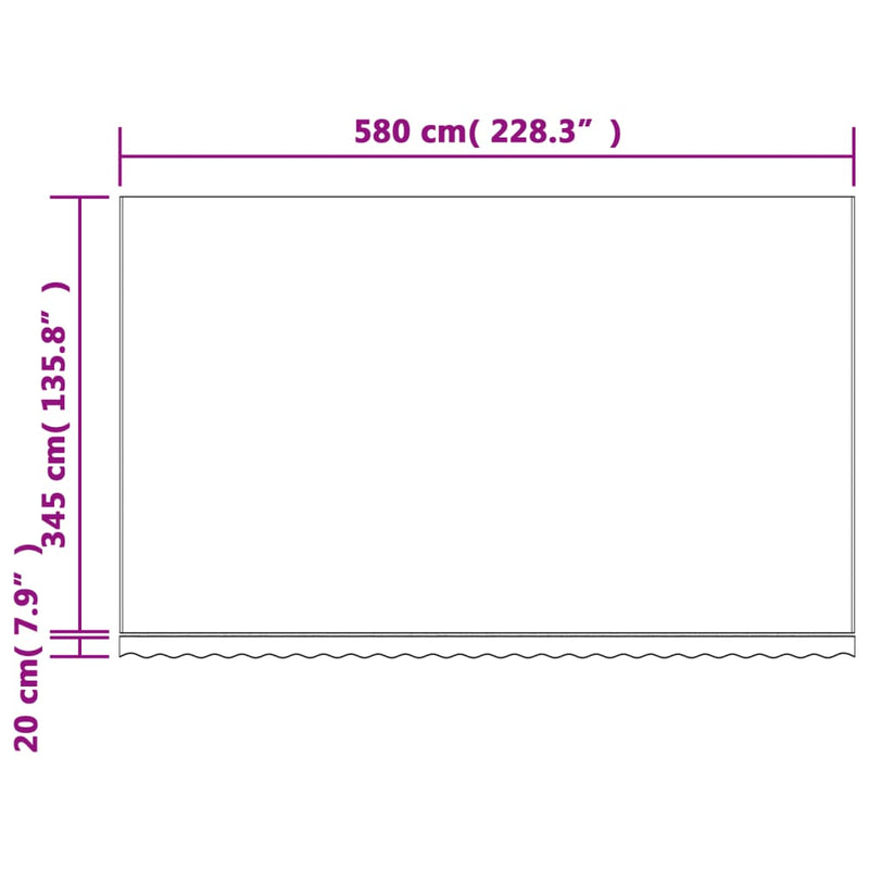 vidaXL piros és fehér csíkos pótszövet napellenzőhöz 6x3,5 m