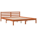 vidaXL viaszbarna tömör fenyőfa ágy matrac nélkül 200 x 200 cm