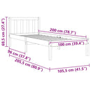 vidaXL viaszbarna tömör fenyőfa ágy matrac nélkül 100 x 200 cm