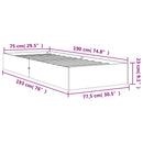 vidaXL viaszbarna tömör fenyőfa ágy matrac nélkül 75 x 190 cm
