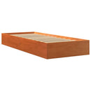 vidaXL viaszbarna tömör fenyőfa ágy matrac nélkül 90 x 190 cm