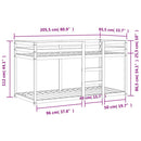 vidaXL viaszbarna tömör fenyőfa emeletes ágy 80 x 200 cm