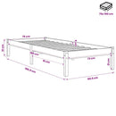 vidaXL viaszbarna tömör fenyőfa ágy matrac nélkül 75 x 190 cm