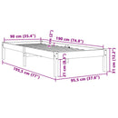 vidaXL viaszbarna tömör fenyőfa ágy matrac nélkül 90 x 190 cm
