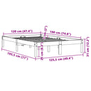 vidaXL viaszbarna tömör fenyőfa ágy matrac nélkül 120 x 190 cm