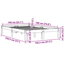vidaXL viaszbarna tömör fenyőfa ágy matrac nélkül 140 x 190 cm