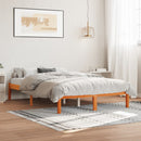 vidaXL viaszbarna tömör fenyőfa ágy matrac nélkül 140 x 190 cm