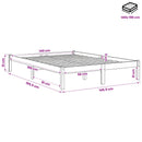 vidaXL viaszbarna tömör fenyőfa ágy matrac nélkül 140 x 190 cm