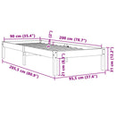 vidaXL viaszbarna tömör fenyőfa ágy matrac nélkül 90 x 200 cm