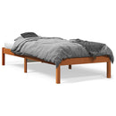 vidaXL viaszbarna tömör fenyőfa ágy matrac nélkül 100 x 200 cm