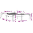 vidaXL viaszbarna tömör fenyőfa ágy matrac nélkül 140 x 200 cm