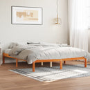 vidaXL viaszbarna tömör fenyőfa ágy matrac nélkül 150 x 200 cm