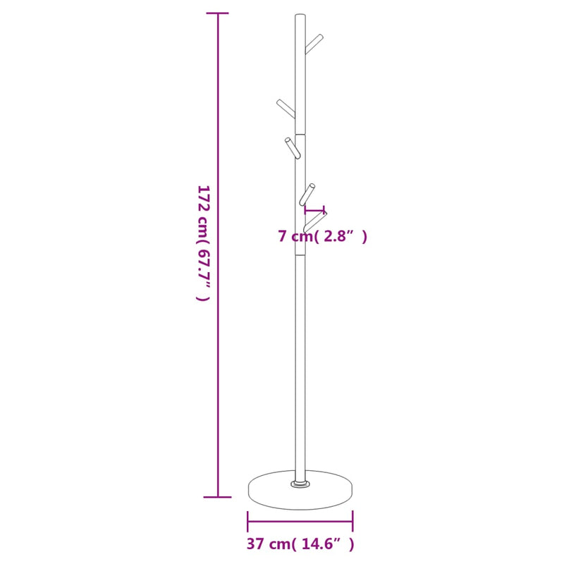 vidaXL fekete porszórt vas ruhafogas 172 cm