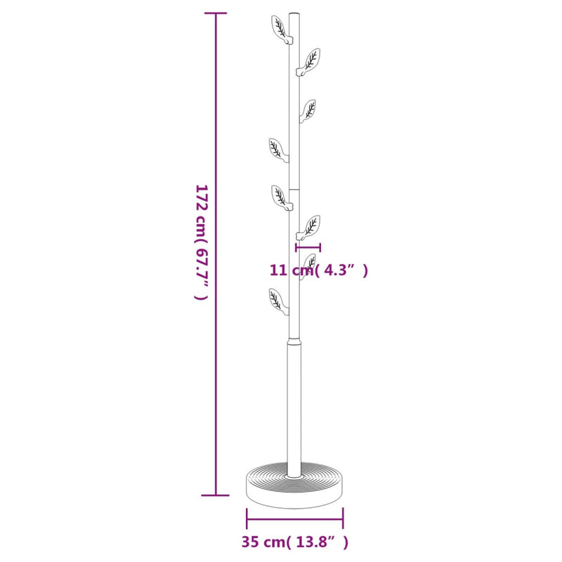 vidaXL kék porszórt vas ruhafogas 172 cm