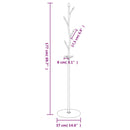 vidaXL fehér porszórt vas ruhafogas 177 cm