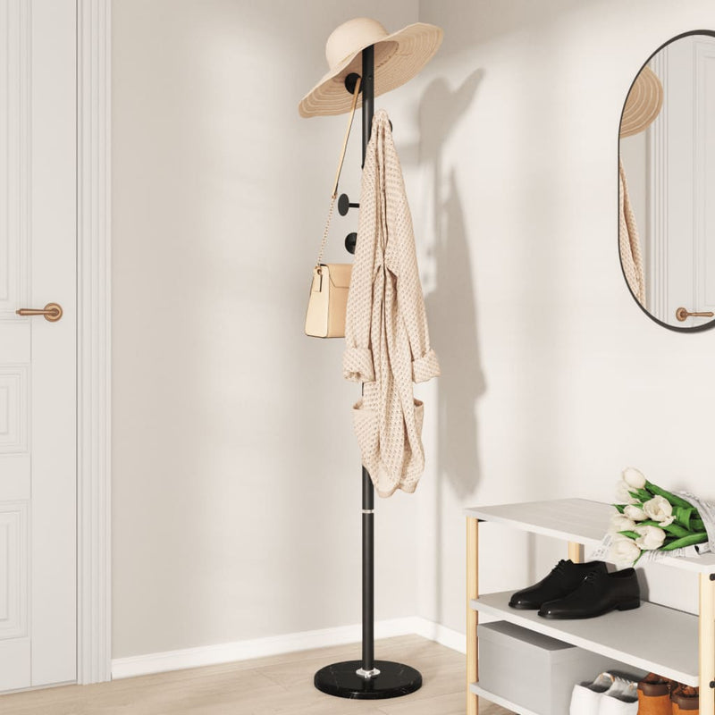 vidaXL fekete porszórt vas ruhafogas 176 cm