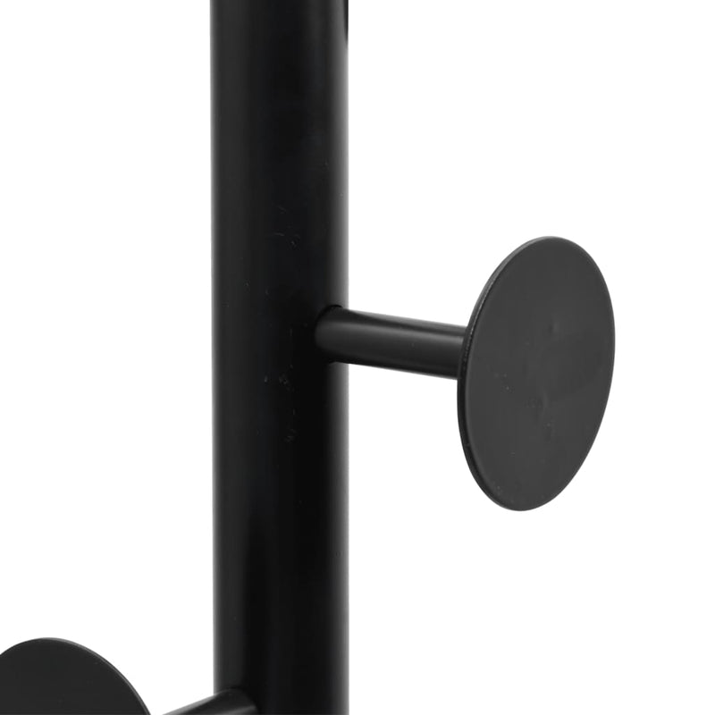 vidaXL fekete porszórt vas ruhafogas 176 cm