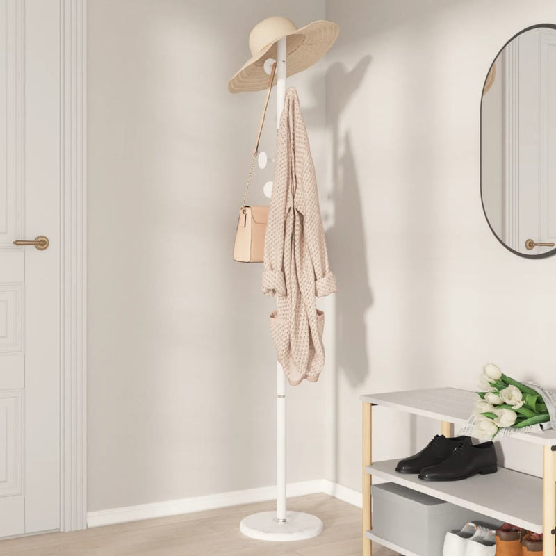 vidaXL fehér porszórt vas ruhafogas 176 cm