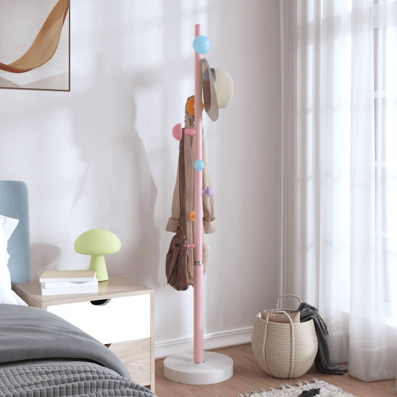 vidaXL rózsaszínű porszórt vas ruhafogas 172 cm