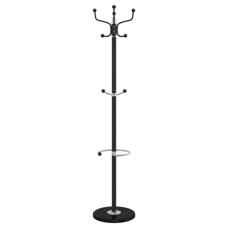 vidaXL fekete porszórt vas fogas esernyőtartóval 180 cm