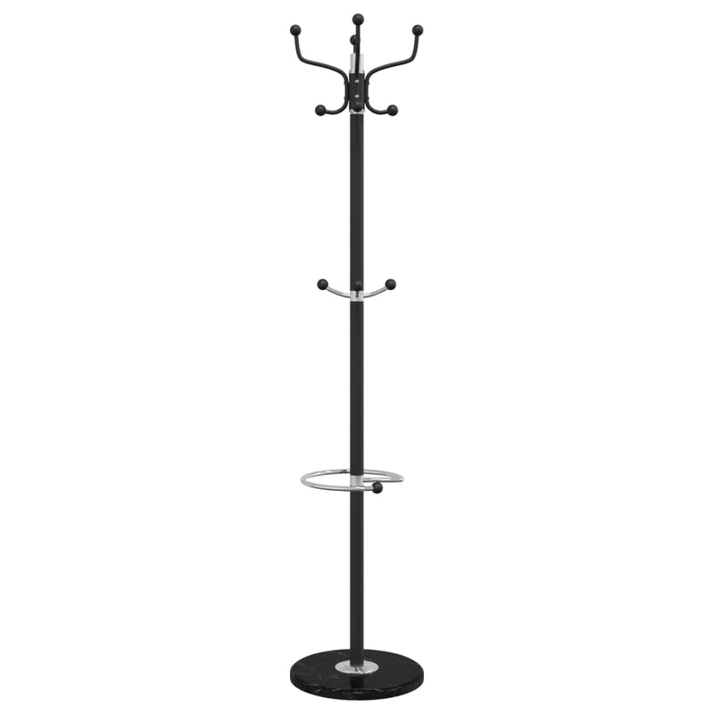 vidaXL fekete porszórt vas fogas esernyőtartóval 180 cm