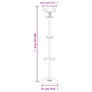 vidaXL fekete porszórt vas fogas esernyőtartóval 180 cm