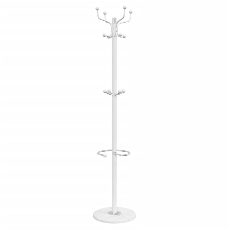 vidaXL fehér porszórt vas fogas esernyőtartóval 180 cm