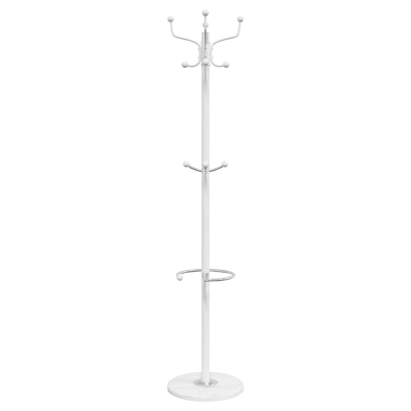 vidaXL fehér porszórt vas fogas esernyőtartóval 180 cm
