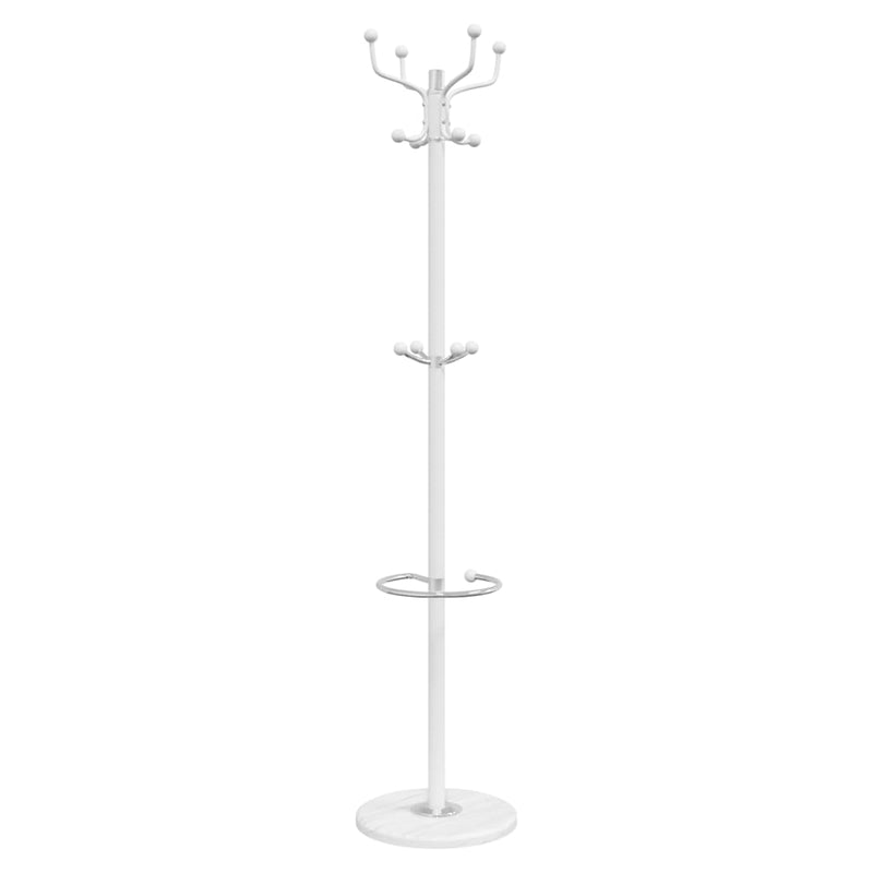 vidaXL fehér porszórt vas fogas esernyőtartóval 180 cm