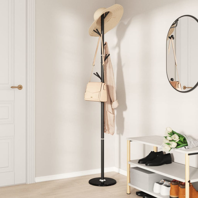 vidaXL fekete porszórt vas ruhafogas 175 cm