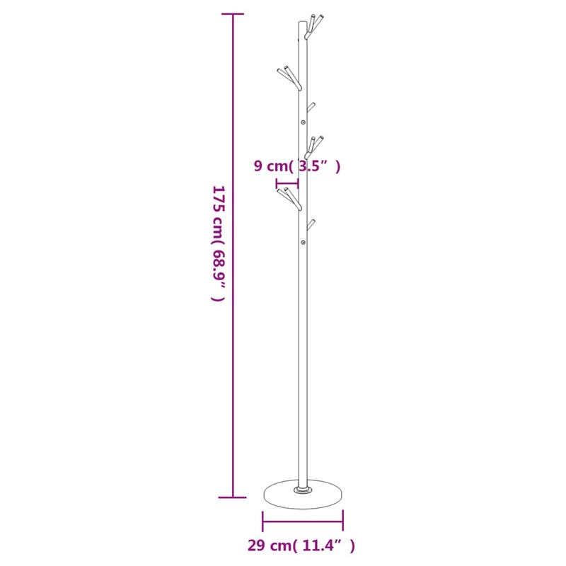 vidaXL fehér porszórt vas ruhafogas 175 cm