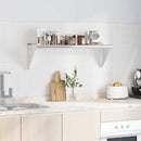 vidaXL ezüstszínű rozsdamentes acél falipolc 100 x 30 x 31 cm