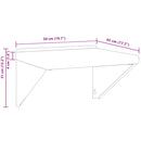 vidaXL ezüstszínű rozsdamentes acél falipolc 50 x 45 x 31 cm