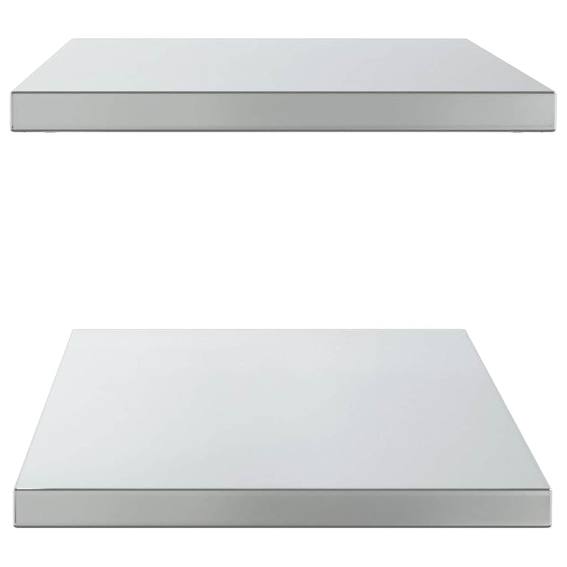 vidaXL 2 db ezüstszínű rozsdamentes acél fali polc 100 x 40 x 3 cm