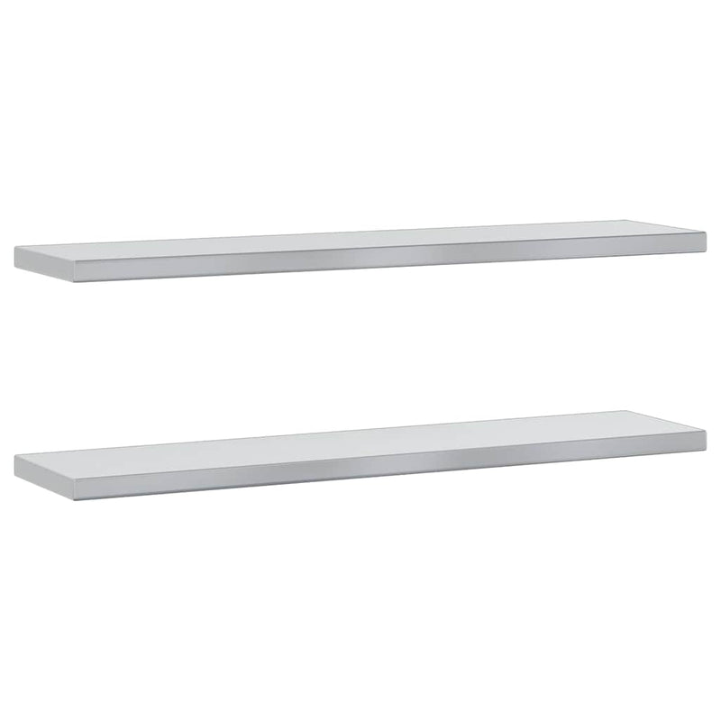 vidaXL 2 db ezüstszínű rozsdamentes acél fali polc 100 x 23,5 x 3 cm