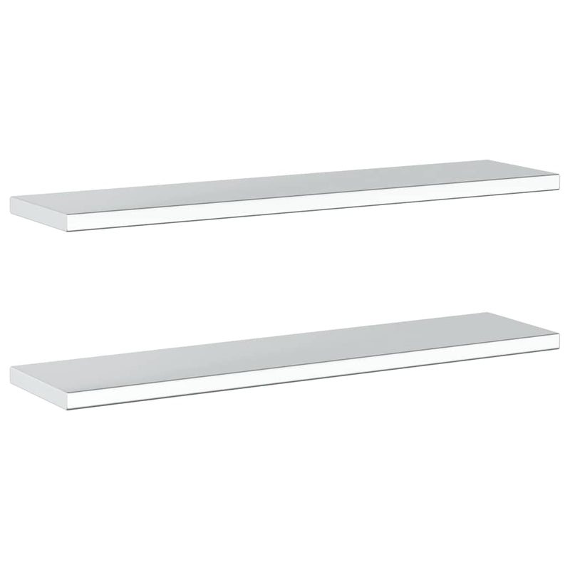 vidaXL 2 db ezüstszínű rozsdamentes acél fali polc 100 x 23,5 x 3 cm