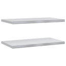 vidaXL 2 db ezüstszínű rozsdamentes acél fali polc 75 x 40 cm