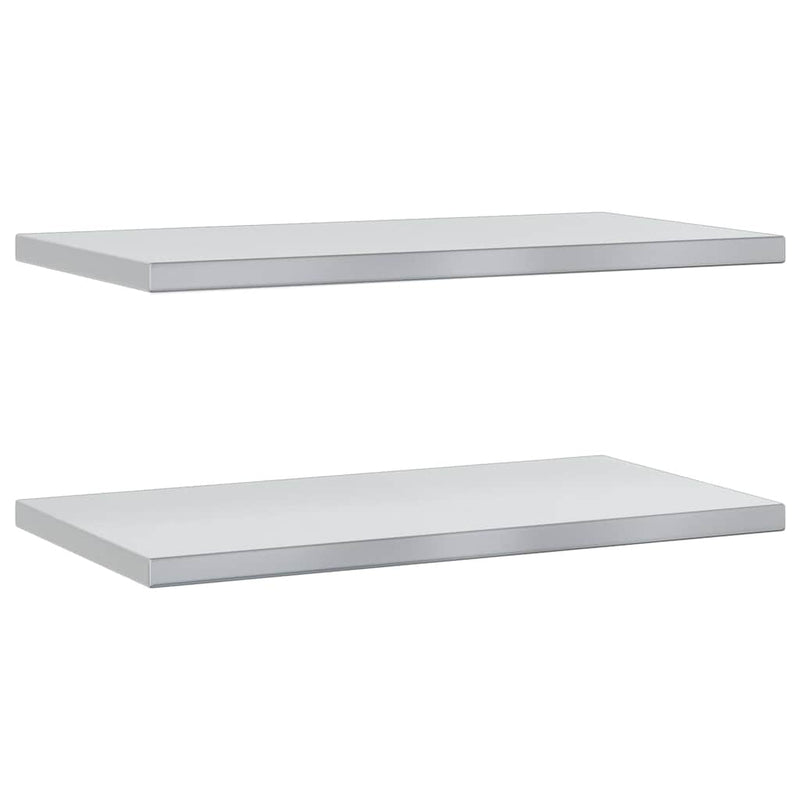 vidaXL 2 db ezüstszínű rozsdamentes acél fali polc 75 x 40 x 3 cm