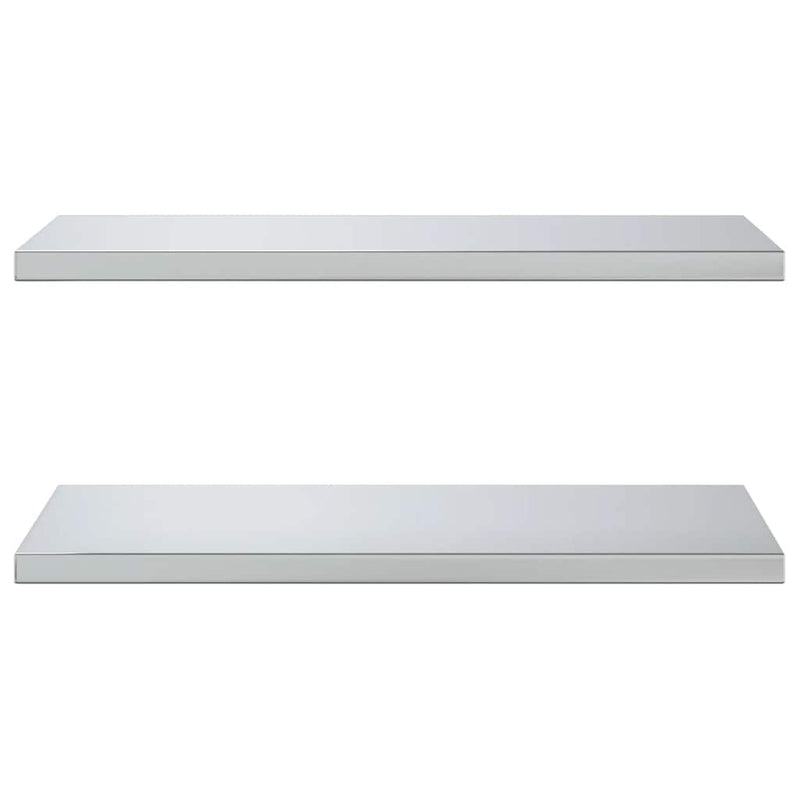 vidaXL 2 db ezüstszínű rozsdamentes acél fali polc 75 x 40 x 3 cm