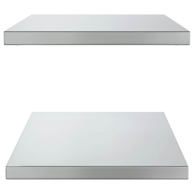 vidaXL 2 db ezüstszínű rozsdamentes acél fali polc 75 x 40 x 3 cm