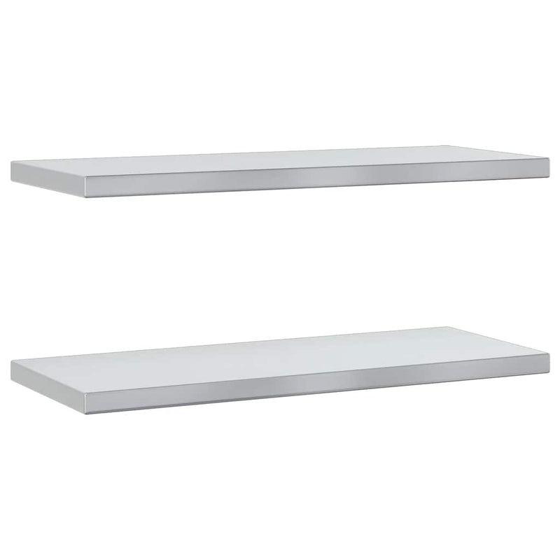 vidaXL 2 db ezüstszínű rozsdamentes acél fali polc 75 x 30 x 3 cm