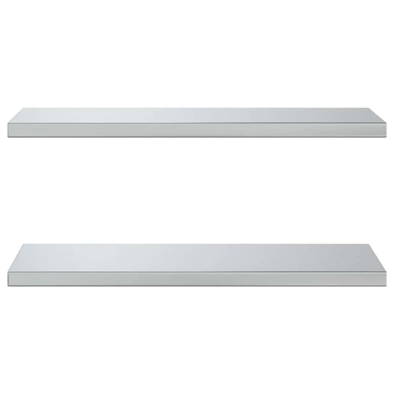 vidaXL 2 db ezüstszínű rozsdamentes acél fali polc 75 x 30 x 3 cm