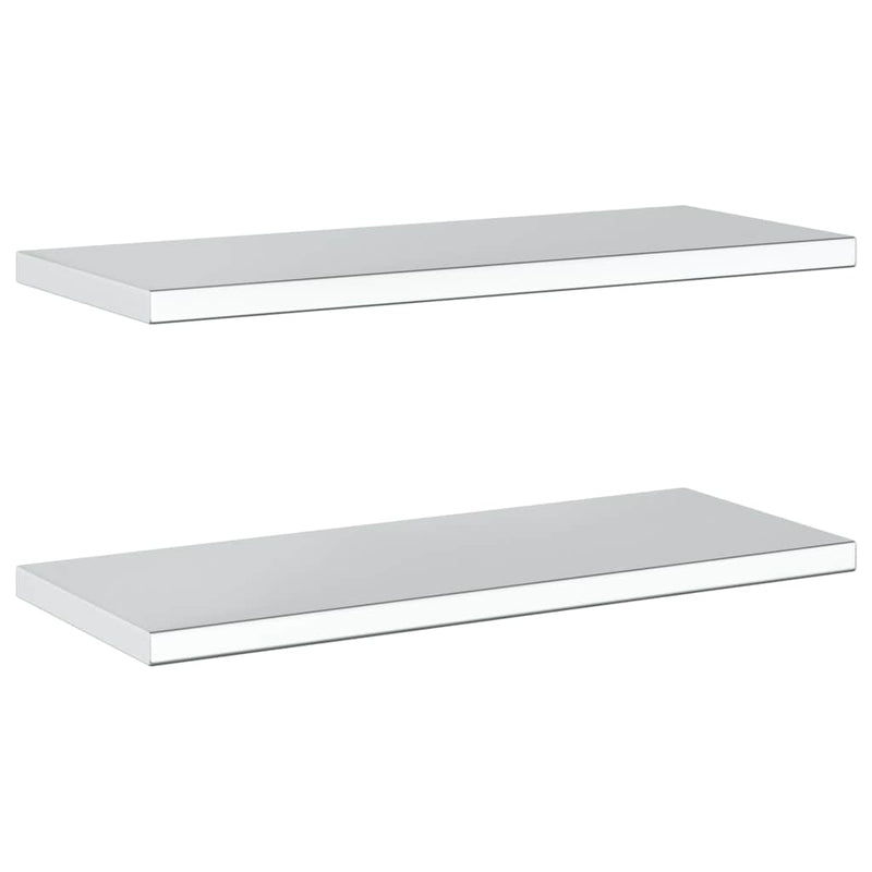 vidaXL 2 db ezüstszínű rozsdamentes acél fali polc 75 x 30 x 3 cm