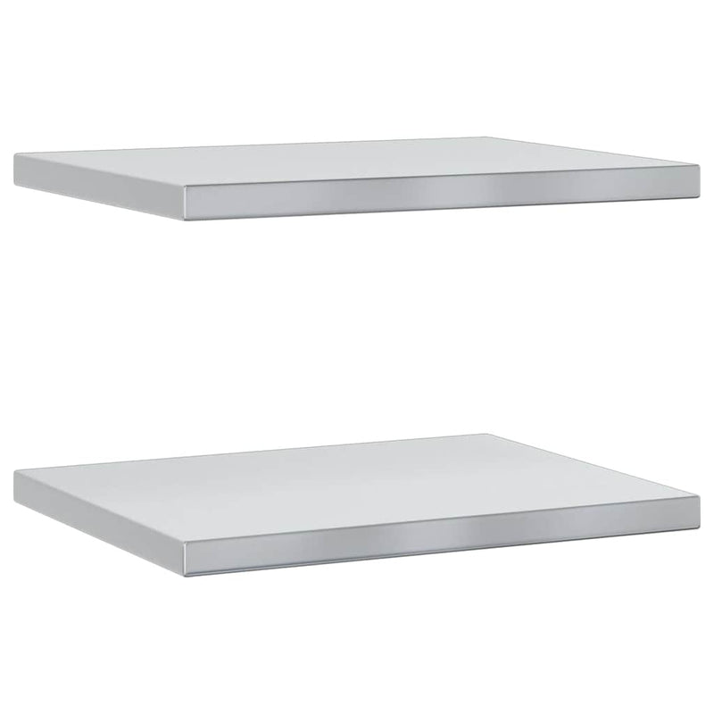 vidaXL 2 db ezüstszínű rozsdamentes acél fali polc 50 x 40 x 3 cm
