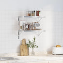 vidaXL 2 db ezüstszínű rozsdamentes acél fali polc 50 x 30 x 3 cm