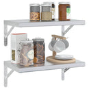 vidaXL 2 db ezüstszínű rozsdamentes acél fali polc 50 x 30 x 3 cm