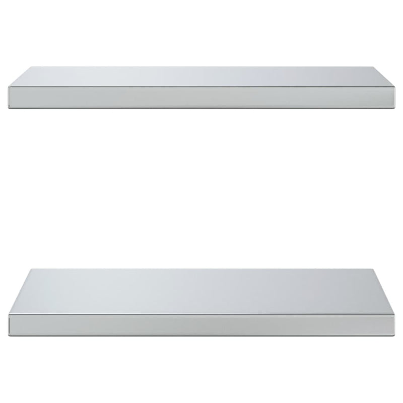 vidaXL 2 db ezüstszínű rozsdamentes acél fali polc 50 x 30 x 3 cm