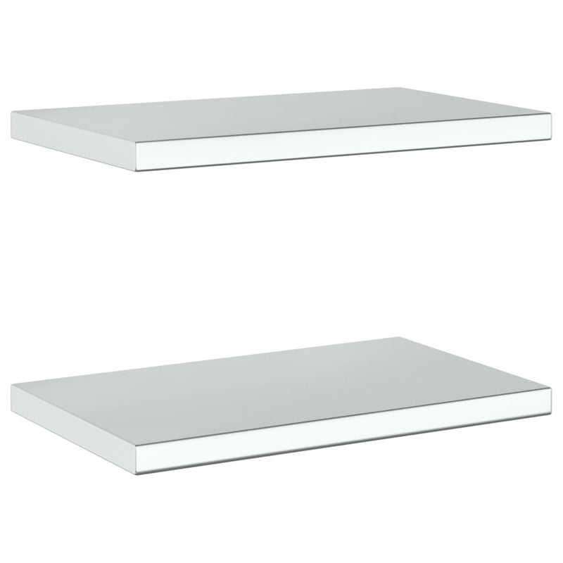 vidaXL 2 db ezüstszínű rozsdamentes acél fali polc 50 x 30 x 3 cm