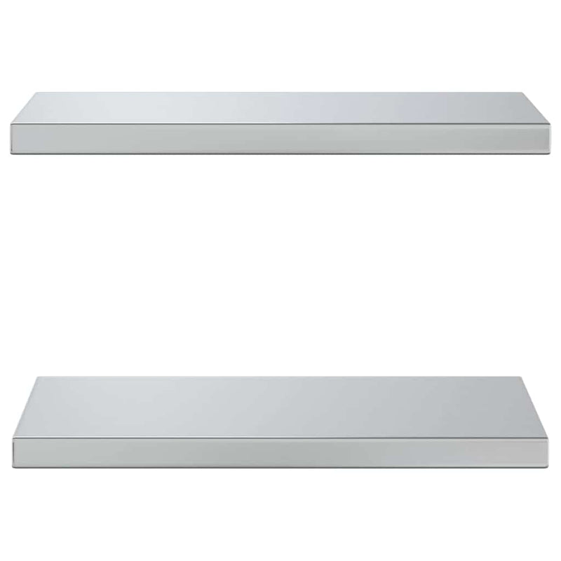 vidaXL 2 db ezüstszínű rozsdamentes acél fali polc 50 x 23,5 x 3 cm