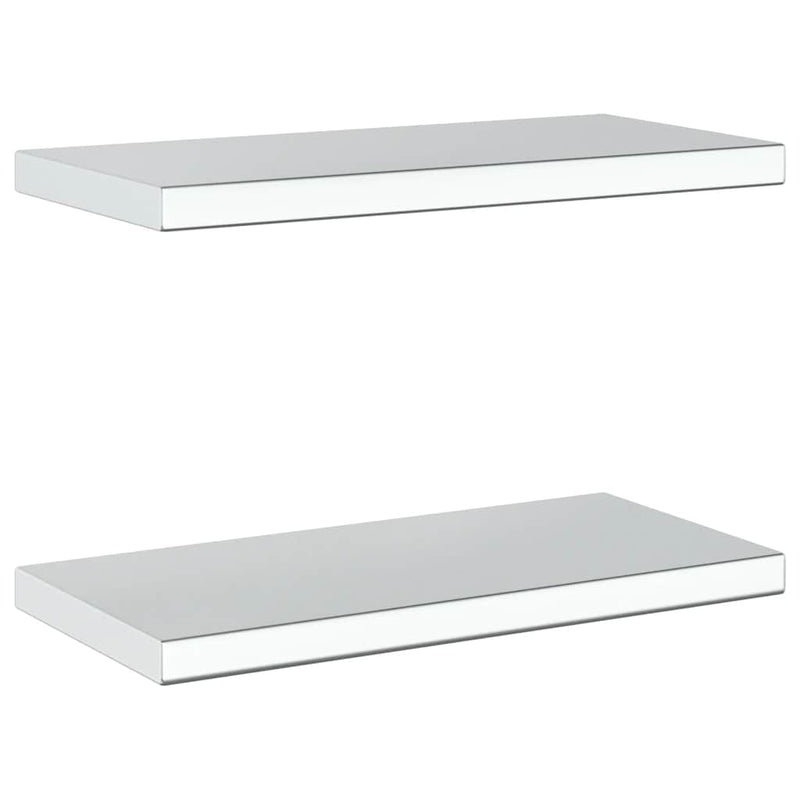 vidaXL 2 db ezüstszínű rozsdamentes acél fali polc 50 x 23,5 x 3 cm